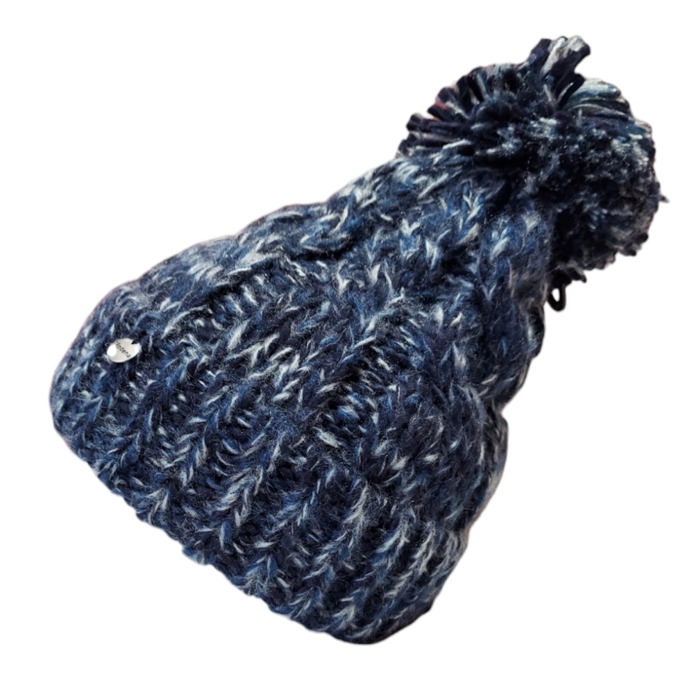 Beanie Hat Womens Denim Braided Cable Knit Hat Warm Pompom New Winter Hat - Picture 9 of 10